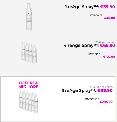 reAge Spray prezzo in farmacia dove si compra recensioni